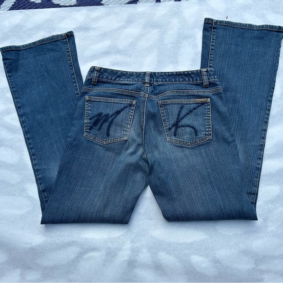 Michael Kors Women’s Jeans Sz 4 Wide Leg Cotton Medium Wash High Rise Pa… - Picture 2 of 14